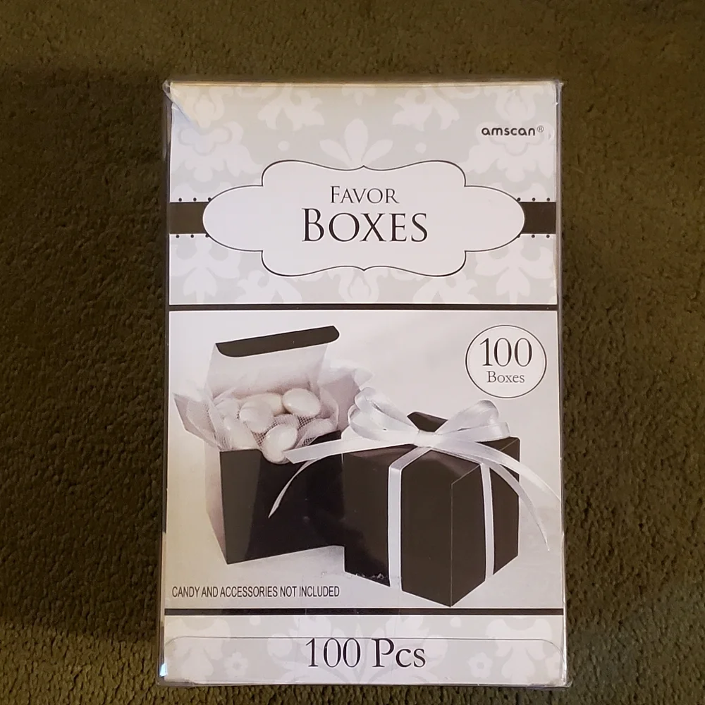 200 Count Black Party Favor Boxes